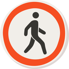 Prohibition road sign flat icon Information for driver. Vector illustration