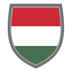 Shield with the colors of Hungary flag - original RGB color - icon Hungarian shield cut out