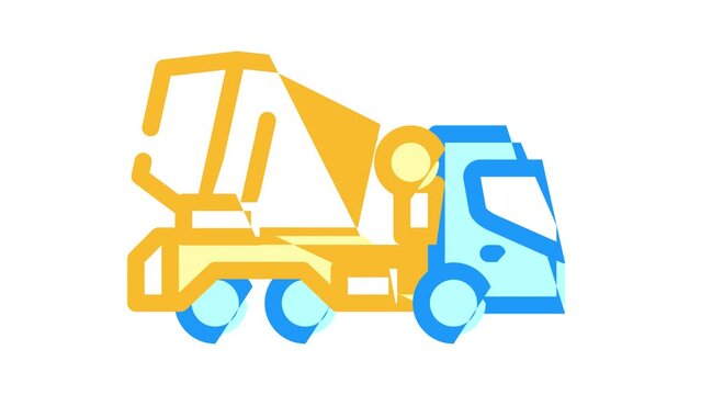 concrete truck color icon animation