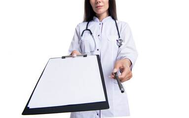selective focuse of anamnesis medical clipboard. anamnesis from doctor. doctor show anamnesis