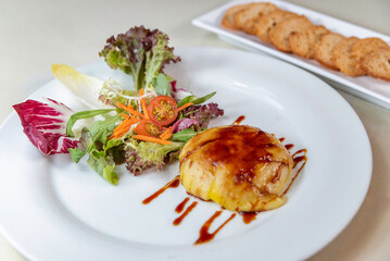 Foie gras with apple and vanilla oil