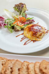 Foie gras with apple and vanilla oil