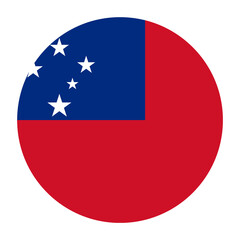 Samoa Flat Rounded Flag Icon with Transparent Background