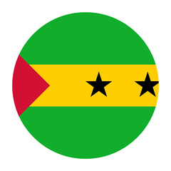 Sao Tome and Principe Flat Rounded Flag Icon with Transparent Background