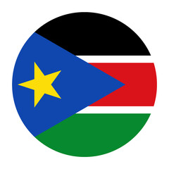 South Sudan Flat Rounded Flag Icon with Transparent Background