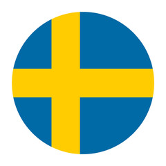 Sweden Flat Rounded Flag Icon with Transparent Background