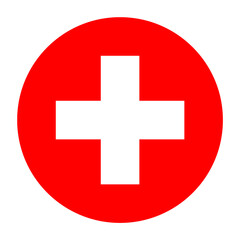 Switzerland Flat Rounded Flag Icon with Transparent Background