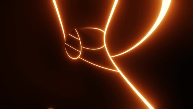 Camera flight in multicolor neon tunnel. Background for playing video jockey, VJ.