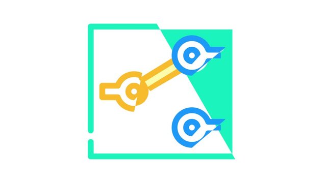 single pole double throw electric switch color icon animation