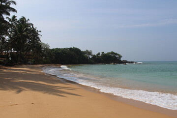 Exotic tropical beautiful sand beach Sri Lanka