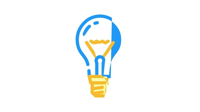 glass light bulb color icon animation
