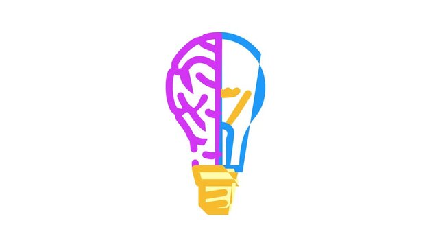 idea light bulb color icon animation