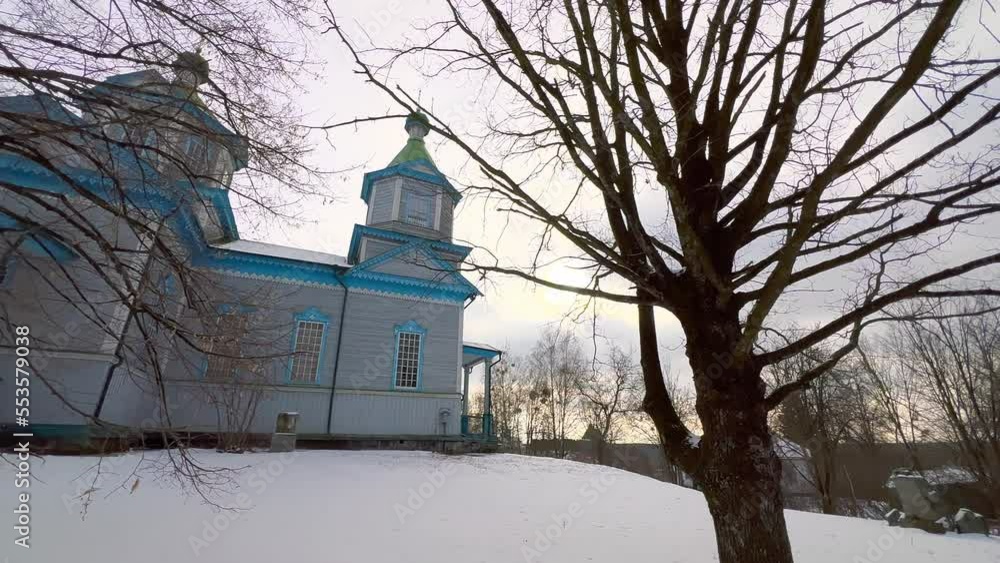 Canvas Prints Panorama of timber church in Pereiaslav Scansen, Ukraine