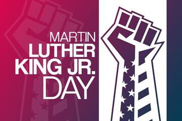 MLK. Martin Luther King Jr. Day. Vector illustration. Holiday poster. - obrazy, fototapety, plakaty