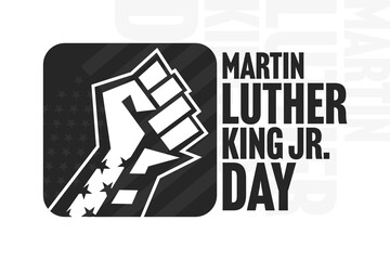 MLK. Martin Luther King Jr. Day. Vector illustration. Holiday poster.