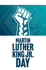 MLK. Martin Luther King Jr. Day. Vector illustration. Holiday poster.