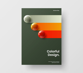 Isolated realistic spheres cover concept. Premium brochure design vector layout.