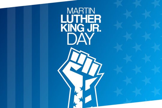 MLK. Martin Luther King Jr. Day. Vector illustration. Holiday poster.