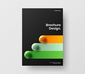 Abstract book cover vector design layout. Simple 3D spheres flyer illustration.