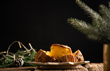 festive christmas cookies on wooden table