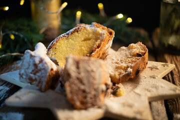 festive christmas cookies on wooden table