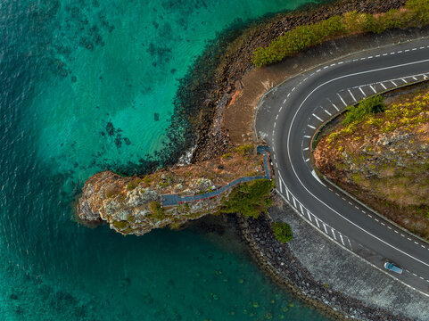 Maconde Viewpoint in Souht side of Mauritius island. 
Amazing sunset colors. Colorful panoramic landscape about Mauritius 