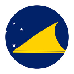 Tokelau Flat Rounded Flag Icon with Transparent Background