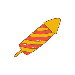 New Years, Christmas or just festive clapperboard. Colorful vector isolated illustration hand drawn doodle. Icon or card. Single design element contour