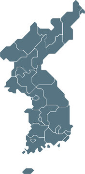 Outline Drawing Of Korea Map.