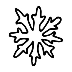 Snowflake doodle style vector illustration isolated on white background
