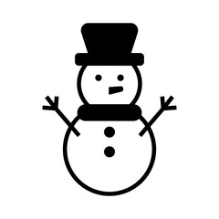 Snowman icon. Winter and snow sculpture. Vector.
