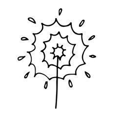 Bengal light doodle style vector illustration isolated on white background.