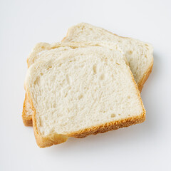 fresh toasted bread on a white background