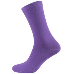 Lilac long voluminous cotton sock, on a white background