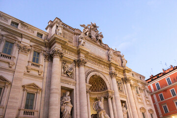 trevi fountain in rome city, italy.