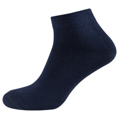 Blue short voluminous unisex sock, on a white background
