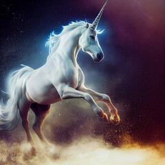 Obraz na płótnie Canvas Gorgeous white unicorn