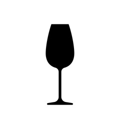 Wine glass black icon. Vector element on white background. Best for print, package, mobile apps, UI and web design.