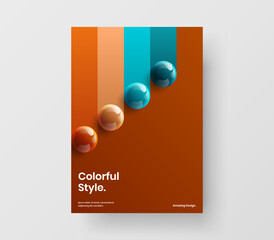 Premium realistic balls corporate cover template. Amazing presentation A4 design vector concept.