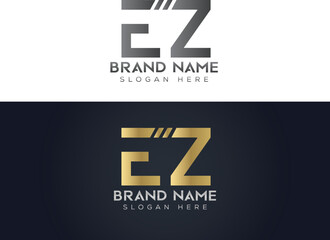 Letter  E Z typography vector logo design