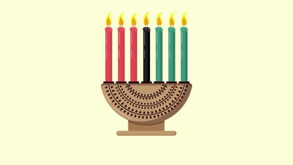 Happy kwanzaa invitation video for web, card, social media. Happy kwanza celebrated from 26 December to 1 January.