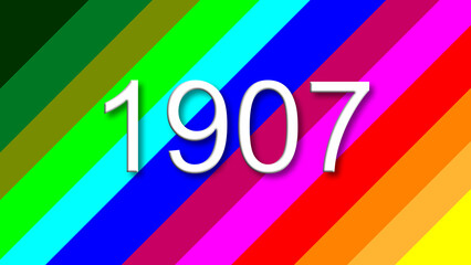 1907 colorful rainbow background year number