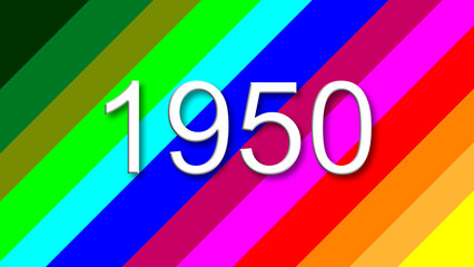 1950 colorful rainbow background year number