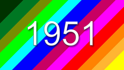 1951 colorful rainbow background year number