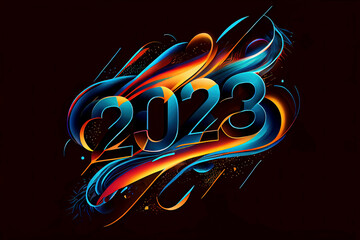 Happy New Year 2023 text for party invitation (Generative AI)