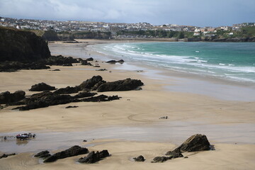 Landscape around Newquay at Atlantic in Cornwall, England Great Britain
