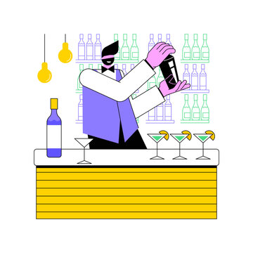 bartender shaking cocktail at bar clip art preview