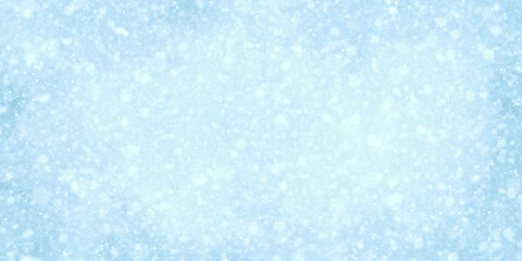 Watercolor blue background with sky painting in soft blue white weather colors with watercolor painted snowing shapes in magic banner. Sky design with snow. Natural Winter Christmas background	