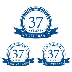 37 years anniversary logo collections. Set of 37th Anniversary design template. Vector and illustration.
