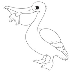 funny duck coloring page for kids